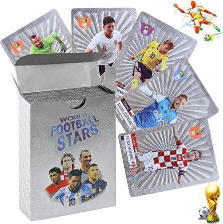 Vmax DX Silver Dünya Yıldızları Futbolcu Kartları Koleksiyon Seti Oyuncu Sporcu Kartı 50li İngilizce