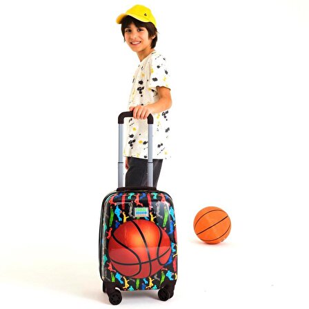 Coral High Minik Boy Çocuk Seyahat Valizi Basketbol Desen 16745