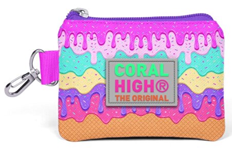 Coral High Renkli Dondurma Desenli Bozuk Para Çantası - Kız Çocuk
