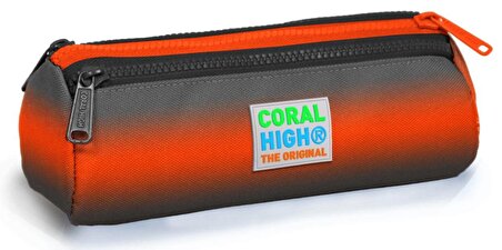 Coral High Siyah Turuncu Gradyan Üç Bölmeli Kalem Çantası -Erkek Çocuk