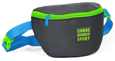 Coral High Sport Gri-Yeşil İki Bölmeli Bel Çantası
