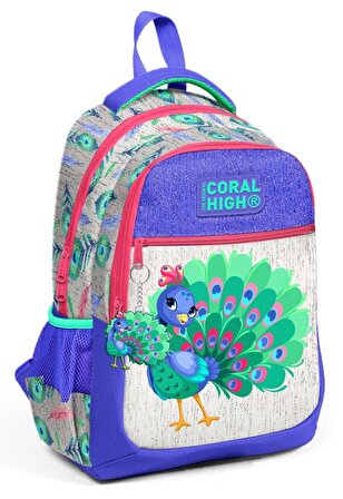 Coral High Kız Çocuk İlkokul ve Ortaokul Sırt Çantası - Yeşil Tavuskuşu