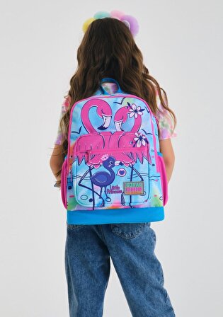 Coral High Pembe Mavi Flamingo İlkokul ve Günlük Sırt Çantası - Kız Çocuk