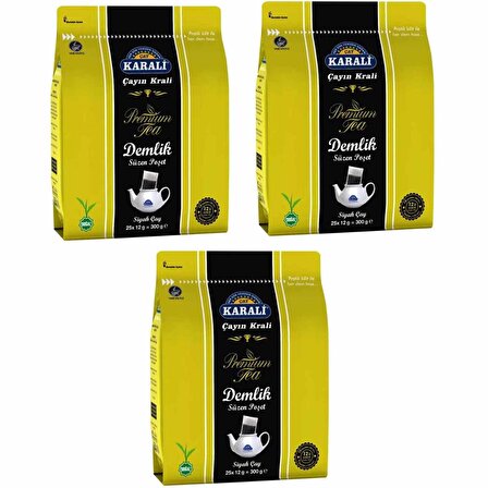 Karali Premium Organik Demlik Poşet Siyah Çay 200 gr 3x25'li 