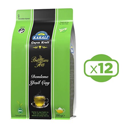 Karali Premium Demleme Yeşil Çay 200 Gr x 12 Adet
