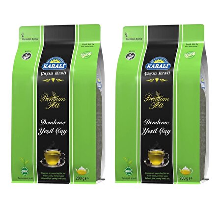 Karali Premium Demleme Yeşil Çay 200 Gr 2 li