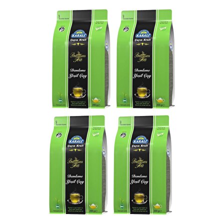 Karali Premium Demleme Yeşil Çay 200 Gr x 4 Adet