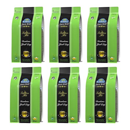 Karali Premium Demleme Yeşil Çay 200 Gr x 6 Adet