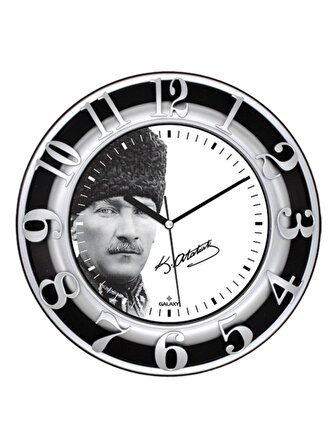 Girist Mustafa Kemal Atatürk İmzalı Duvar Saati 30 cm