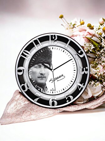 Girist Mustafa Kemal Atatürk İmzalı Duvar Saati 30 cm