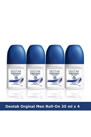 DEOTAK ORIGINAL FOR MEN ROLL-ON DEODORANT 35 ML X 4