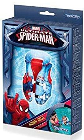Spider Man Çocuk Can Yeleği 51x46 Cm Çift Emniyetli Örümcek Adam Yelek