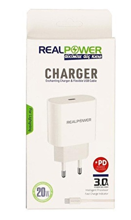 Realpower Lightning 20 Watt Hızlı Şarj Aleti Beyaz