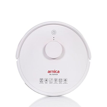 Arnica ET13350 Akıllı Haritalamalı Moplu Navigasyonlu Hepa Filtreli Beyaz Robot Süpürge