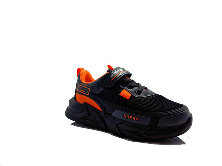 Mini cup Siyah-Oranj Bantlı Filet Çocuk Spor Ayakkabı