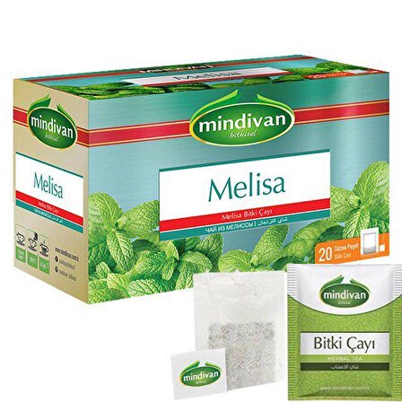 Mindivan Melisa Organik Bardak Poşet Bitki Çayı 20'li 