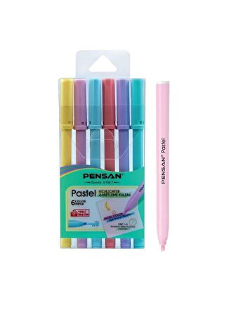 Pensan Kesik Uçlu Pastel Renkler İşaretleme Kalemi