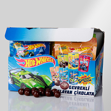 Hleks Shoogy Boom Gevrekli Çikolata Kaplı Patlayan Şeker Hot Wheels Lisanslı 50 Gr x 12 Adet