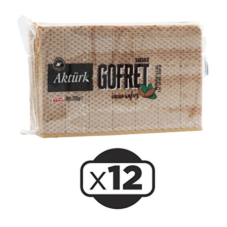 Aktürk Gofret Kakaolu 200 gr 12 li