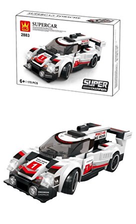 Spor Araba Lego 175 Parça Işıkları Yanan Spor Araba Lego Seti Siyah/Beyaz