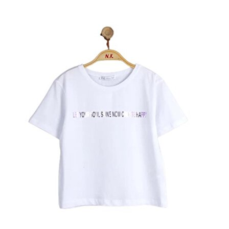 Kız Çocuk İkili Takım Parlak Baskılı T-Shirt - Şort 