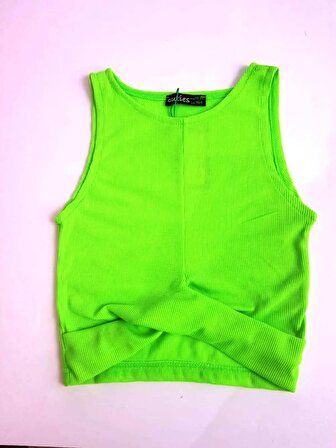 5-11 Yaş Kız Çocuk T-Shirt Kaşkorse Atlet Yeşil