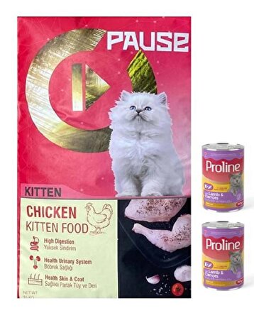 Pause Cat Kıtten Yavru Kedi Maması 15 Kg Tavuklu + Konserve Hediyeli