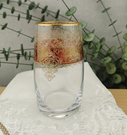 Bohemia Elmas Mat Altın Dekorlu  Su/Meşrubat Bardağı
