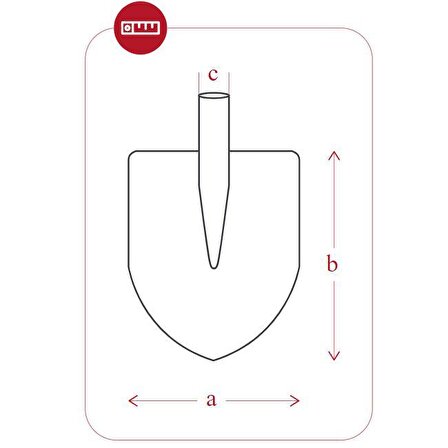 Yaparlar 3200 Bel Küreği Baskılı Sivri 225x370mm - Sapsız