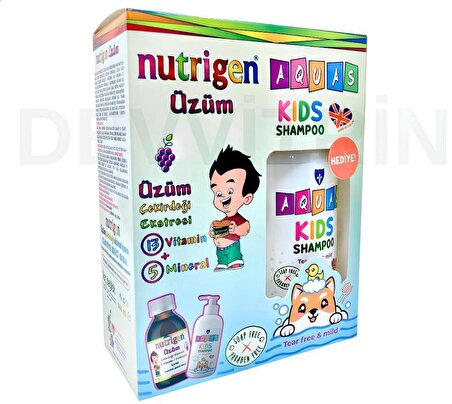 Nutrigen Üzüm Pediatrik Şurup 200 ml + Aquas Kids Şampuan 250 ml Hediyeli