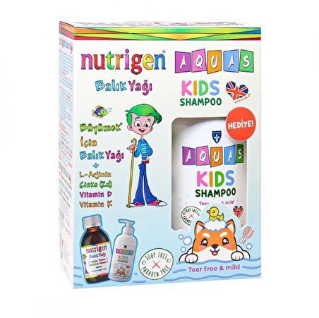 Nutrigen Portakal Aromalı Balık Yağı Şurubu 200 ml Aquas Kids Şampuan Hediye