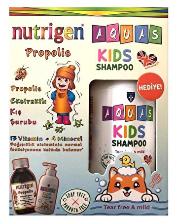 Nutrigen Propolis Şurup 200 ml + Aquas Kids Şampuan 250 ml Hediyeli