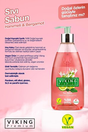 Premium Sıvı Sabun Hanımeli&Bergamot 500 ml 3 Adet