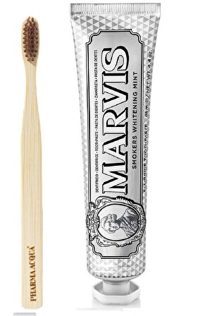 Marvis Smokers Whitening Mint Nane Aromalı Beyazlatma Doğal Diş Macunu 85 ml & Diş Fırçası 