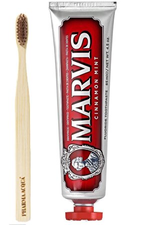 Marvis Cinnamon Mint Nane & Tarçın Aromalı Beyazlatma Doğal Diş Macunu 85 ml & Diş Fırçası 