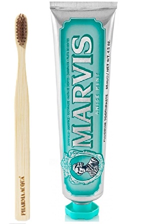 Marvis Anise Mint Anason & Nane Aromalı Beyazlatma Doğal Diş Macunu 85 ml & Diş Fırçası 