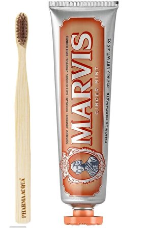 Marvis Ginger Mint Zencefil Aromalı Beyazlatma Doğal Diş Macunu 85 ml & Diş Fırçası 