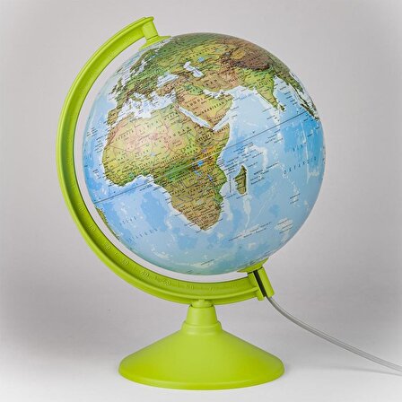 Gürbüz 30 Cm Işıklı Fiziki Yazılabilir Harita Dünya Küresi (Fiziki+Siyasi 41303