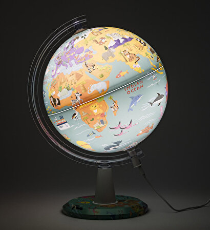 My Wild World Globe - Işıklı + Grafik Stat + Usb 26 cm çap