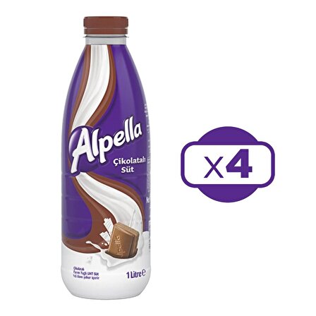 Alpella Alpimilk Çikolatalı Süt 1 Lt 4 lü