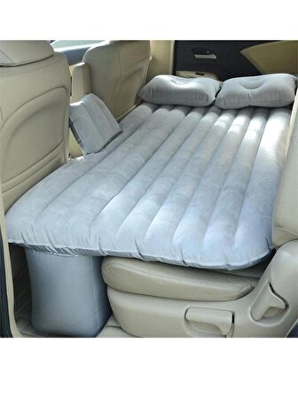 Şişme Yatak Araba Ve Kamp Yatağı Elektrikli Pompa Yastıklı Yatak Seti Gri AB167