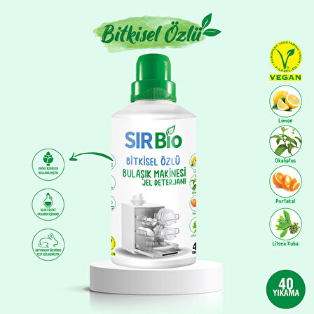 Sır Bio Bitkisel Özlü Bulaşık Makine Deterjanı 1000 Ml 40 Yıkama