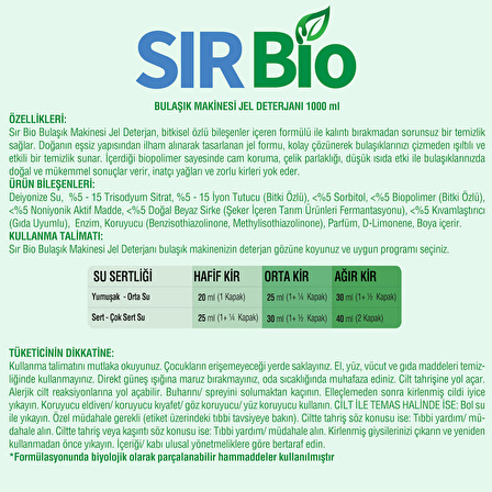 Sır Bio Bulaşık Makine Deterjanı 1000 ml 2'li