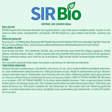 Sır Bio Bitkisel Özlü Asprins Genel Leke Çıkarıcı 500 ml