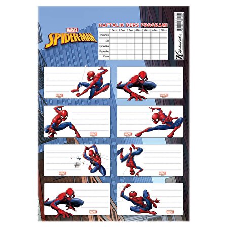 Keskin Color Spiderman Ders Programlı Okul Etiketi 220130-06