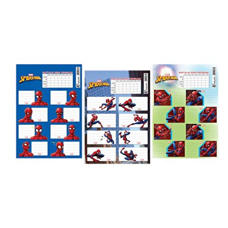 Keskin Color Spiderman Ders Programlı Okul Etiketi 220130-06