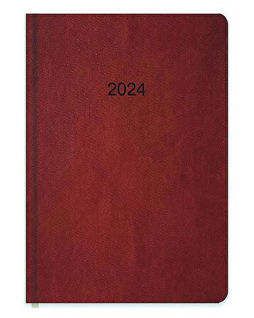 Keskin Color 2024 14x20 Günlük Termo Deri Ajanda Kırmızı