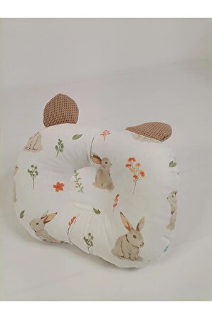 Düz kafa yastığı tavşanlı poplin