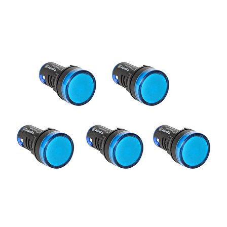 PLASTİM 220V Ac- 22 Mm Led Işıklı Mavi Sinyal Lambası