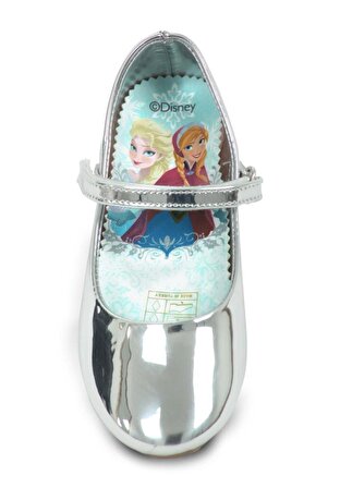Frozen Elsa Anna Kız Çocuk Gümüş Renk Babet